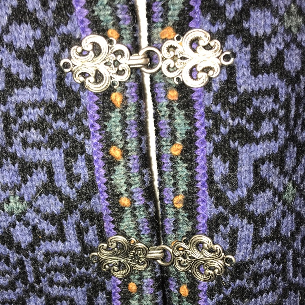 ❤️ Women’s Sz L EUC VINTAGE 2001 ICELANDIC DESIGN 100% Wool Lined Sweater Jacket - Picture 2 of 9